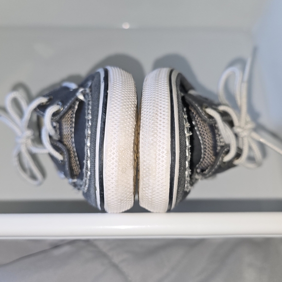 Sperry Top-Sider: Halyard, Youth: 10.5, Charcoal Blue, EUC, Salt-Washed Canvas - Picture 6 of 8